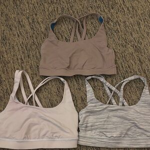 lululemon athletica Strappy Sports Bra Trio - Brown, Cream, Gray